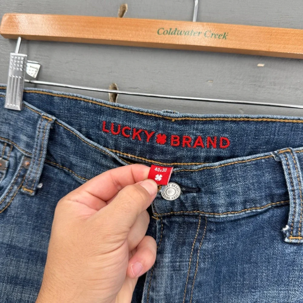 Lucky Brand 181 Relaxed Straight Jeans Blue Denim 40 x 30